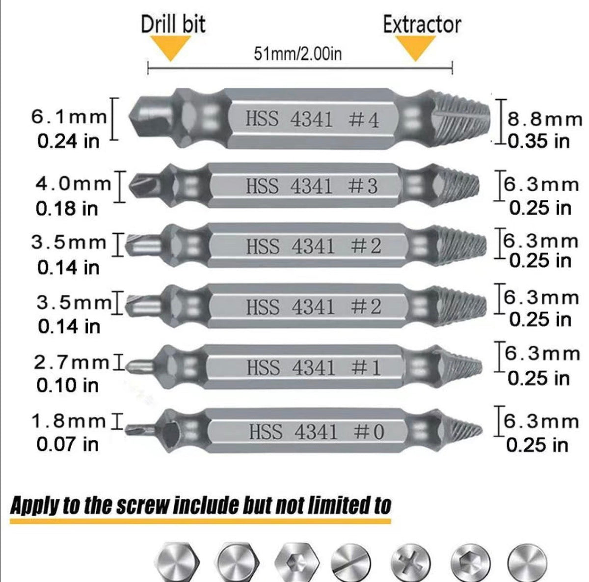 GripOut Screw Extractor Set