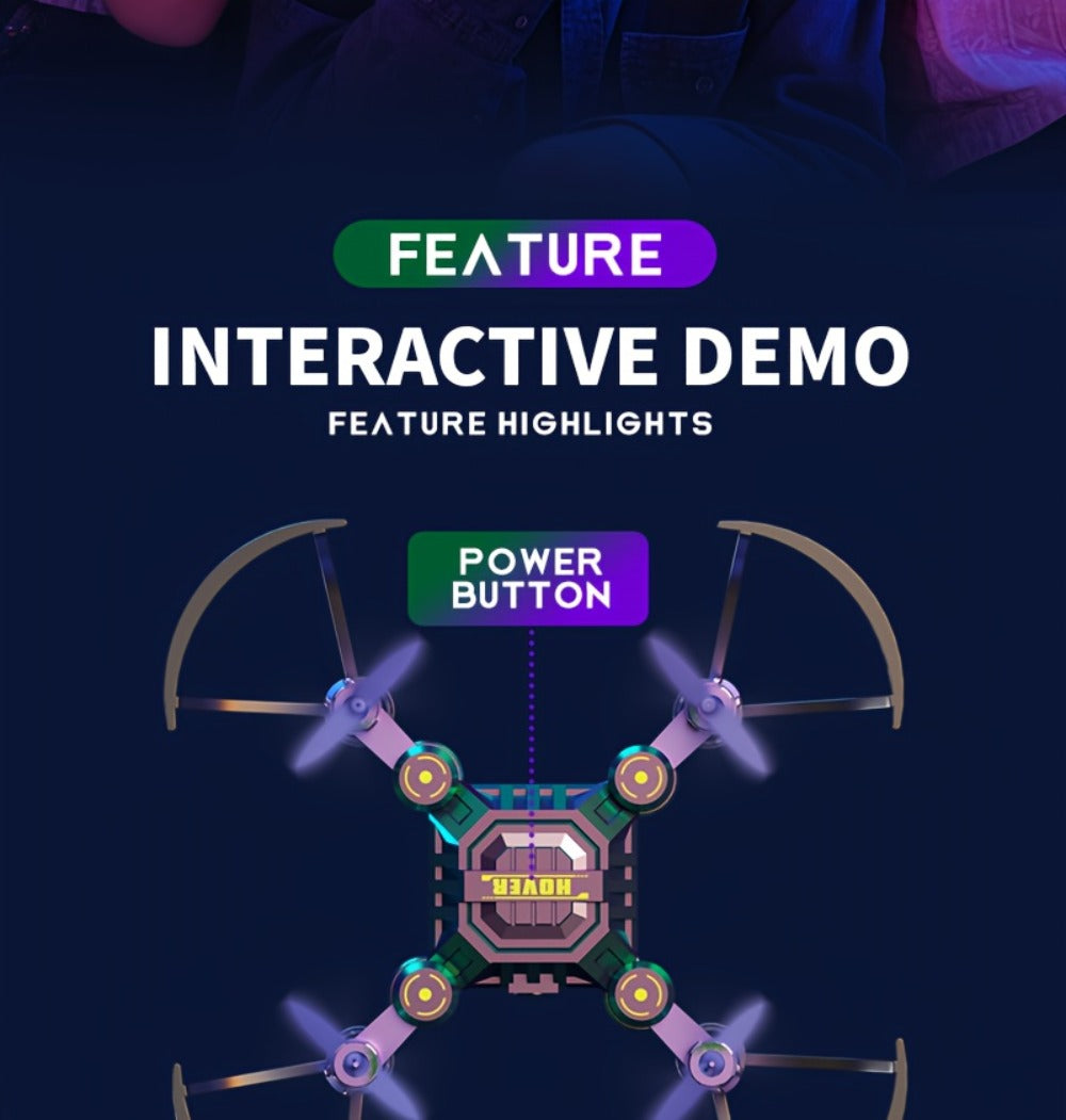 Watch-Controlled Mini RC Drone with Two Rechargeable Batteries in Blue, Green or Black for Indoor Flight — image 29