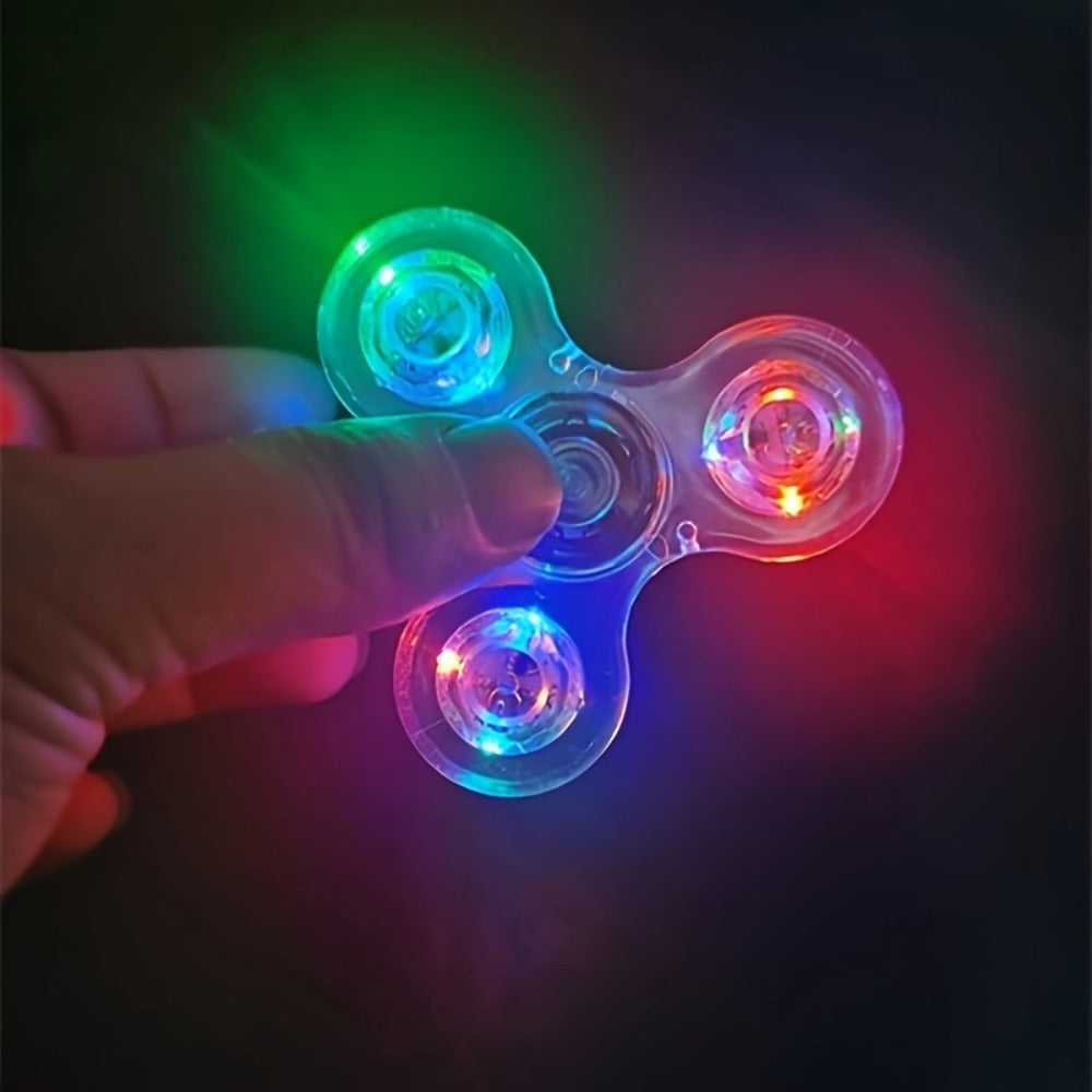 LED Spinning Top Fidget Toy 12 Pack Glow in the Dark Crystal Gyroscope with Vibrant Lights for Parties, Celebrations and Gues