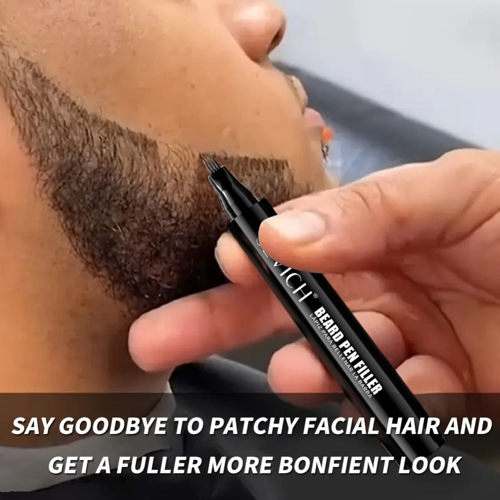 Beard Filler Pencil with Brush, Waterproof Beard Pencil for Fuller Thicker Beard, Fills Sparse Patchy Beard & Mustache — imag