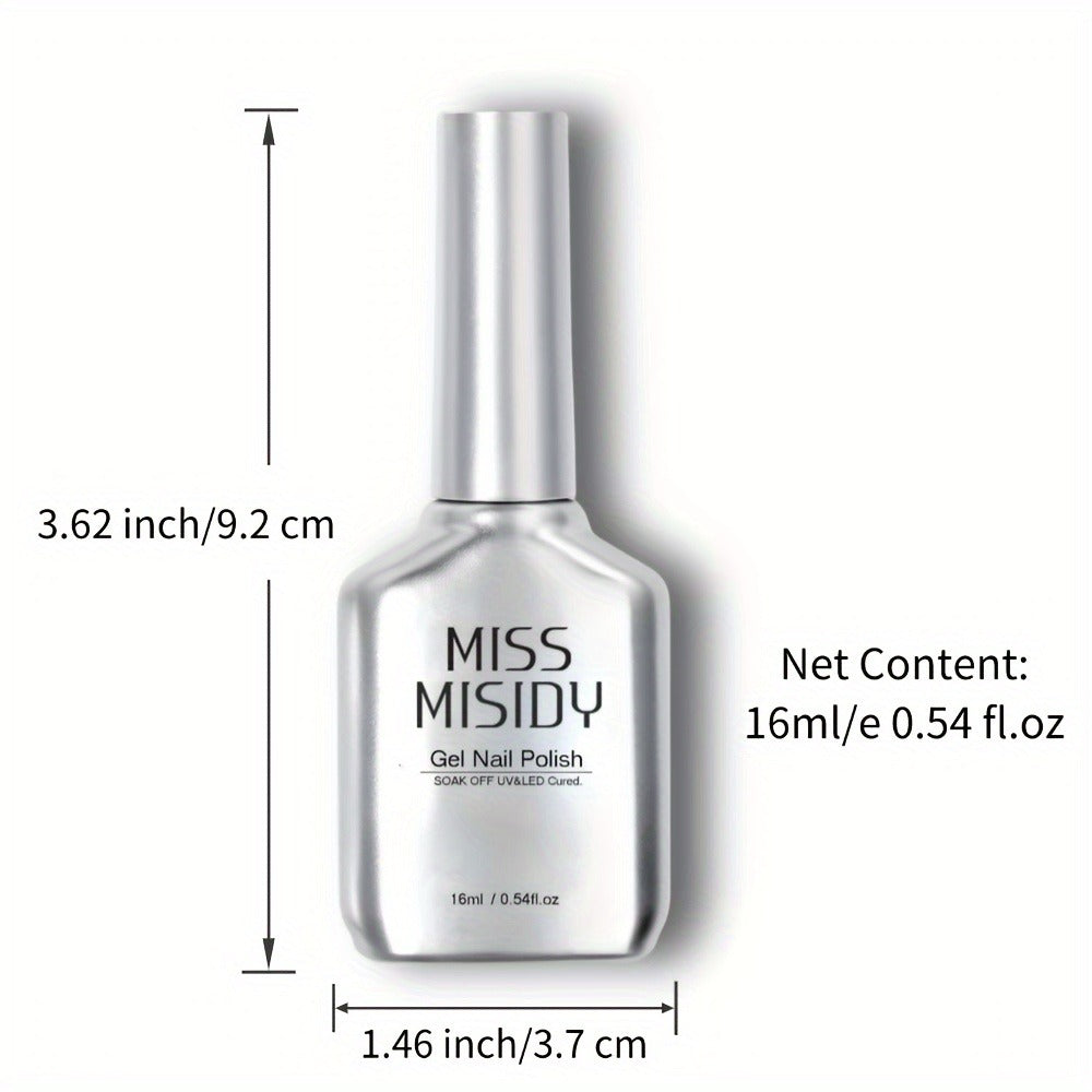 Gel Nail Polish – Odorless Black & White 0.54oz MISS MISIDY Soak-Off UV LED Durable High Gloss – Self-Leveling Easy Applicati