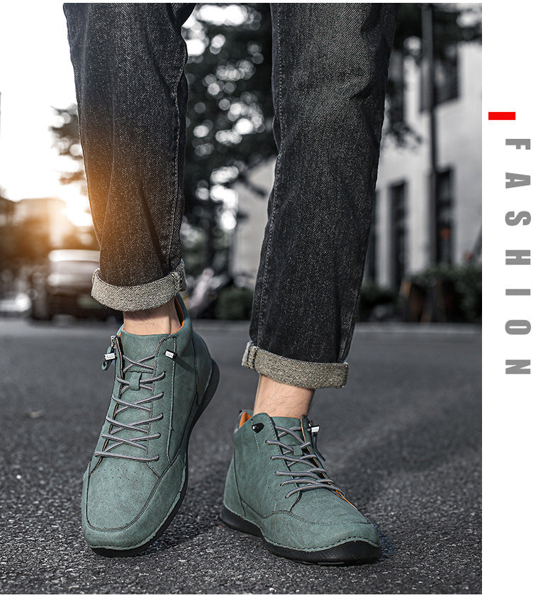 Mens Casual Leather Shoes Plus-size Athletic Shoes