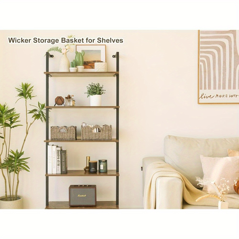 Scalloped Wicker Storage Baskets Set of 2 with Handles in Water Hyacinth or Seagrass Weave — image 9