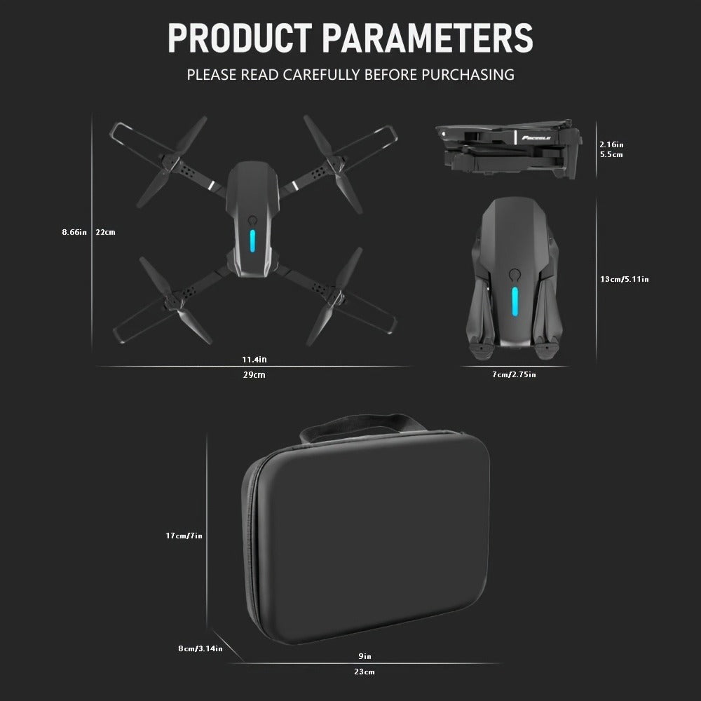 E88 Foldable Drone with Dual Camera with the Listed Color, Size or Set Options for Everyday Use — image 3