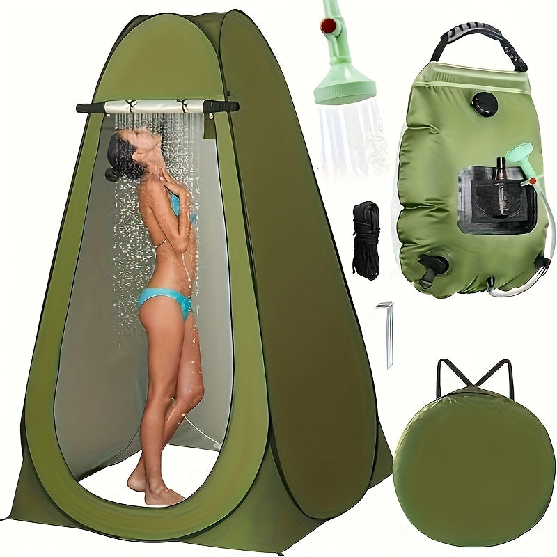 Camping Shower Tent Kit Pop Up Tent Solar Shower Bag 20L for Camping, Travel and Outdoor Use — image 1