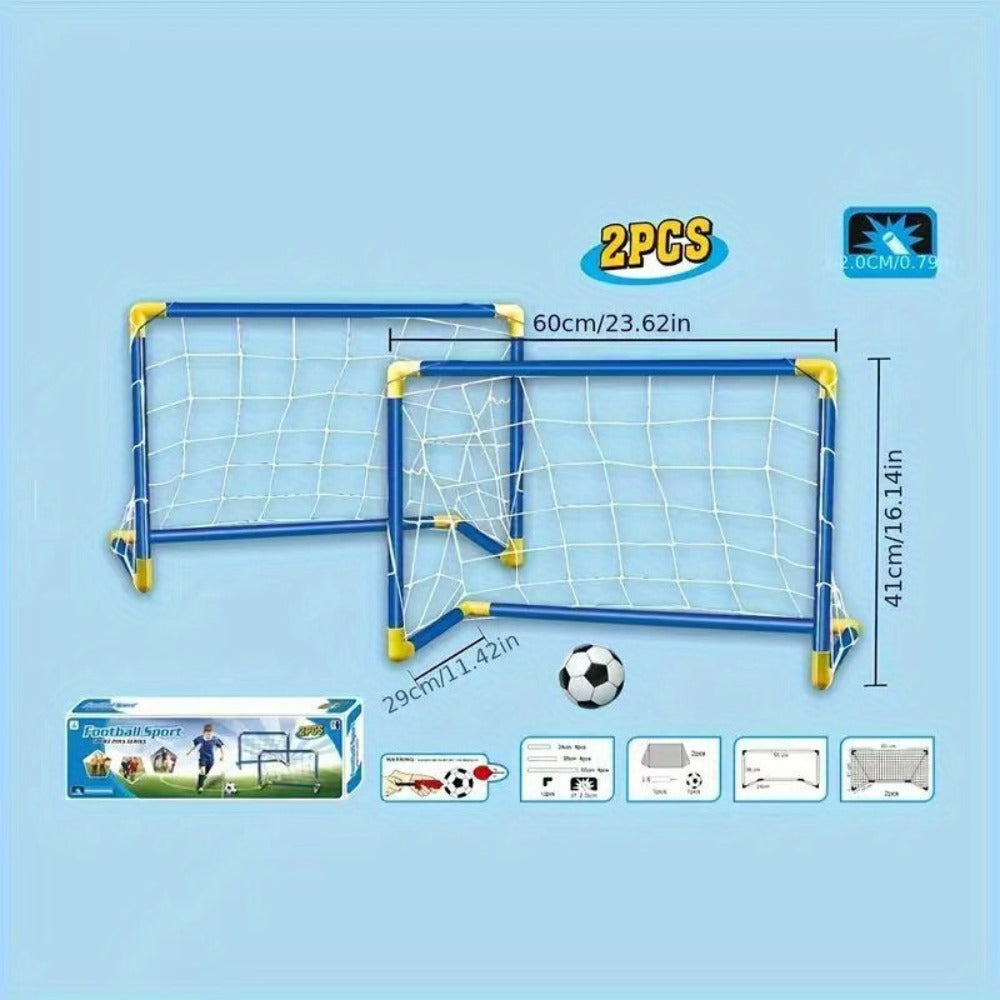 Kids Youth Football Goal Set, 2pcs Portable Easy-Assemble Soccer Goals for Indoor & Outdoor Play — image 9