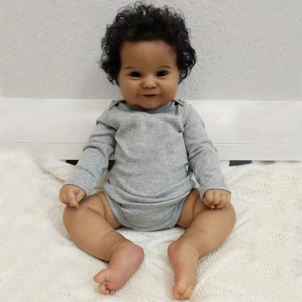 Reborn Doll Maddie 20-Inch Full Soft Vinyl Figure with Hand-Rooted Dark Hair, Acrylic Eyes and Accessory Set — image 6