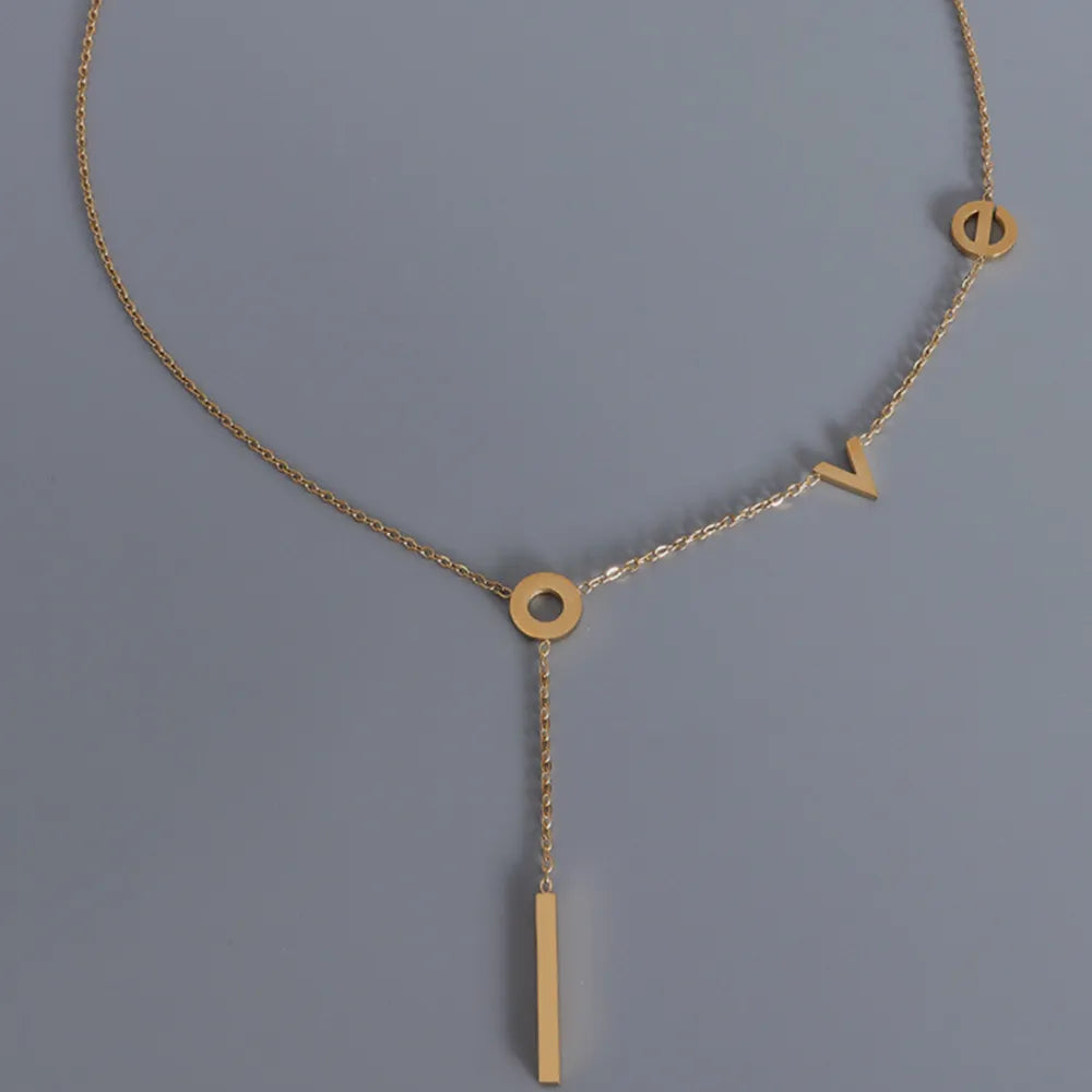 Titanium Steel Letter Necklace