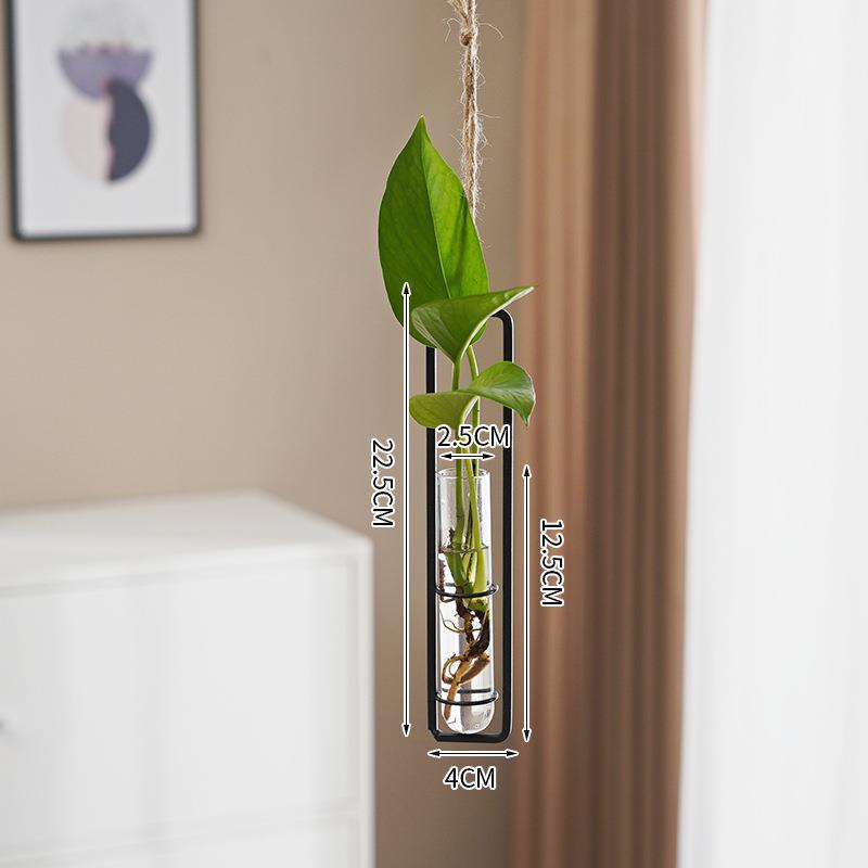 Scandinavian-Style Glass Hydroponic Vase for Living Room with Creative Hanging Door Decor and Wall Ivy Plant Water Cultivation Transparent Pot - V.I.P Digital Presence