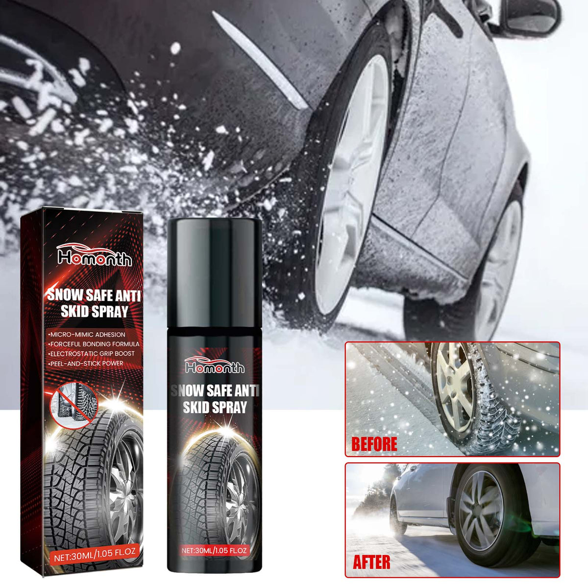 Snow Safe Anti Skid Spray, Winter Snowmobile Tire Protection And Maintenance Anti-Slip Agent