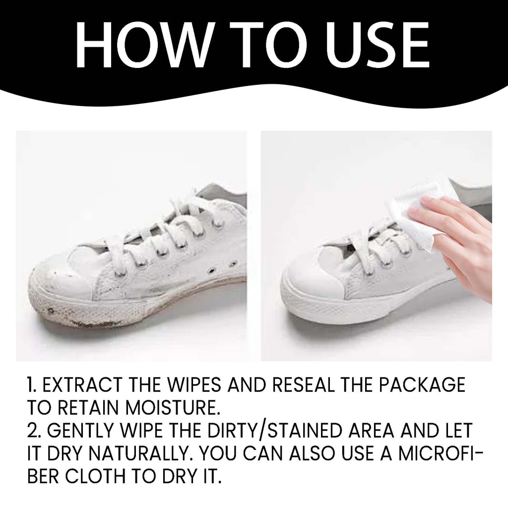 Shoe Wipes, Leather Shoes Sneakers Wallet Leather Sofa Multi-Purpose No-Wash Decontamination Cleaning Wipes