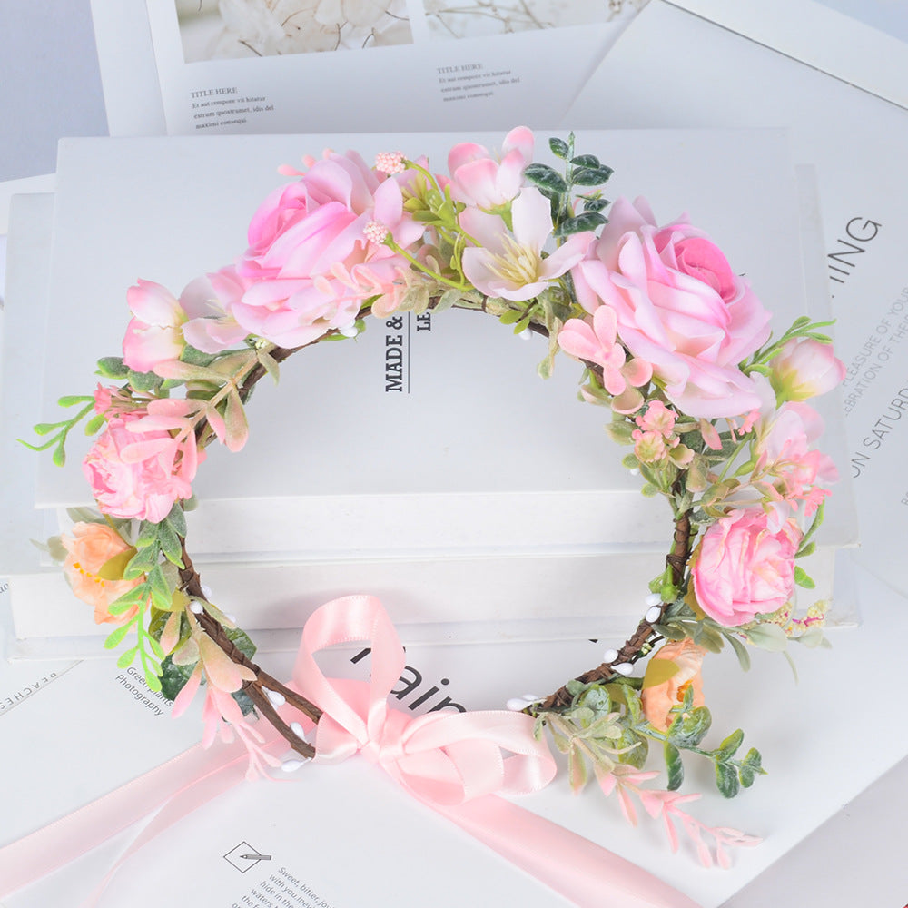 Simulated flower headdress tourist vacation princess flower fairy performance dance hair accessory female