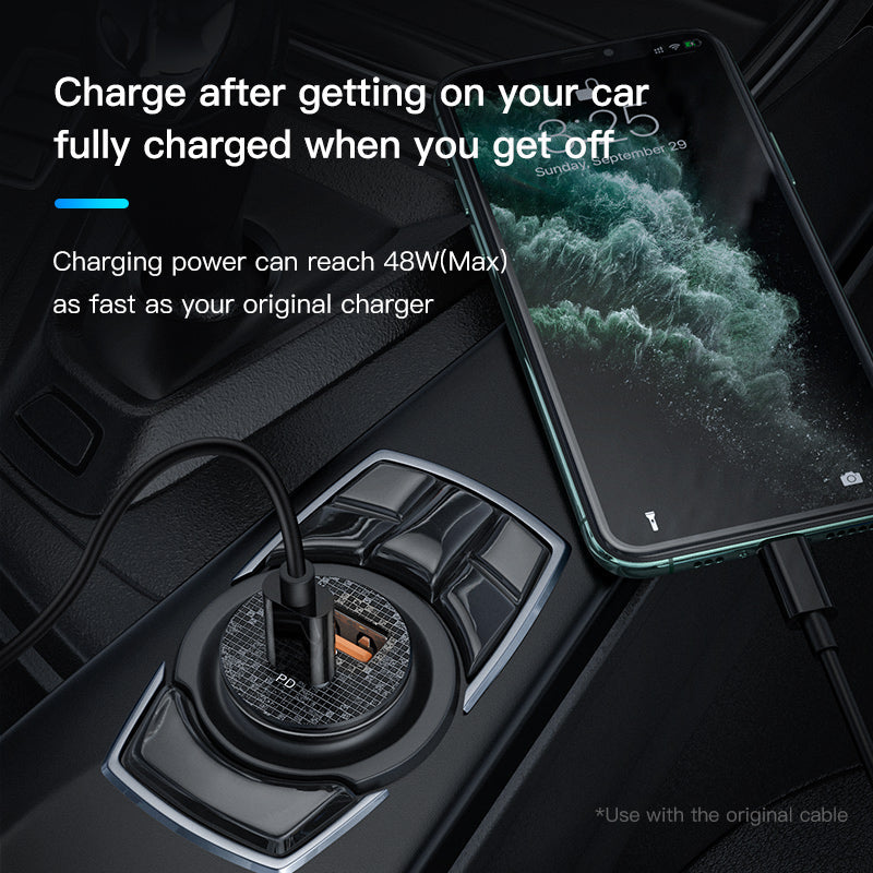 KUULAA Quick Charge 4.0 48W QC PD 3.0 Car Charger for Samsung S10 9 Fast Car Charging for Xiaomi iPhone Mobile Phone USB Charger