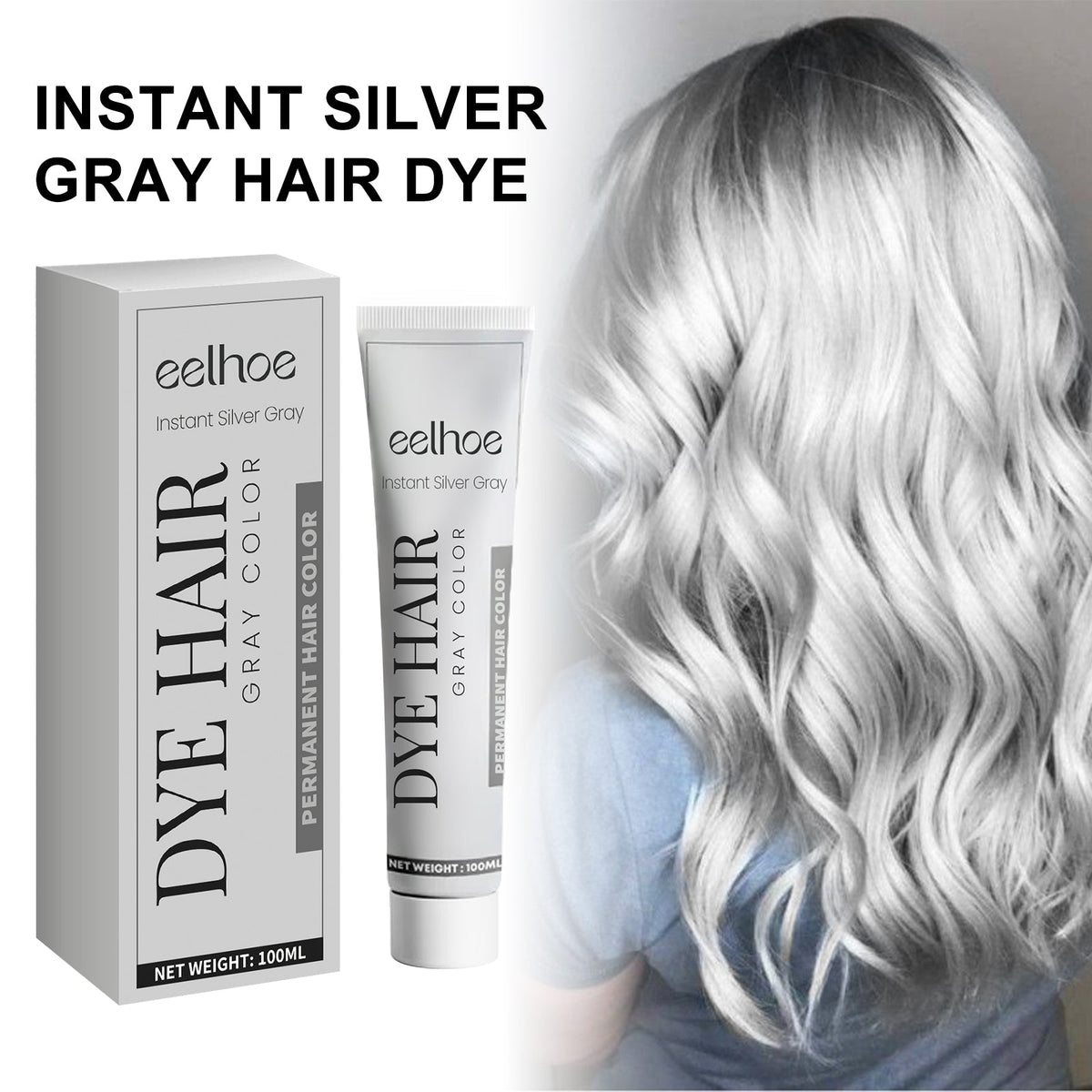 Gray Hair Balm Natural Hair Color Long Lasting, No Damage To Hair Easy To Color Easy To Clean Damp Hair Conditioner