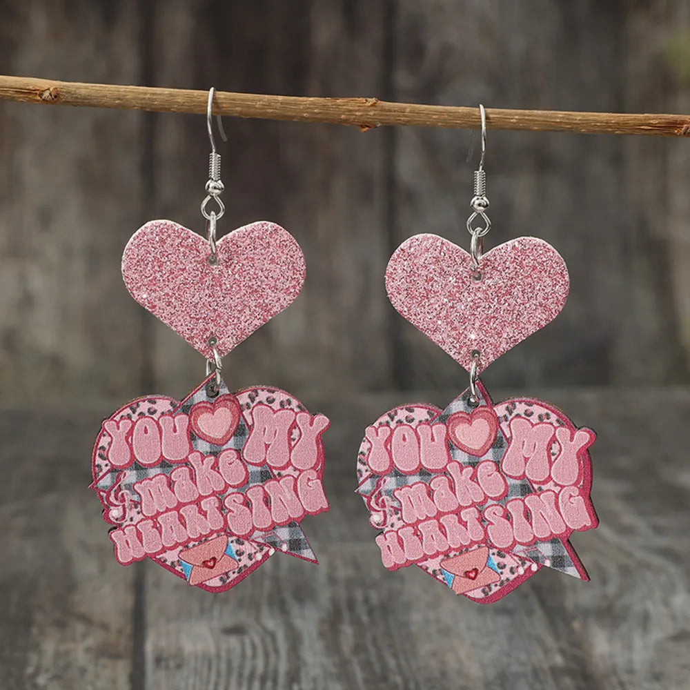 Heart Shape Wooden Earrings - V.I.P Digital Presence
