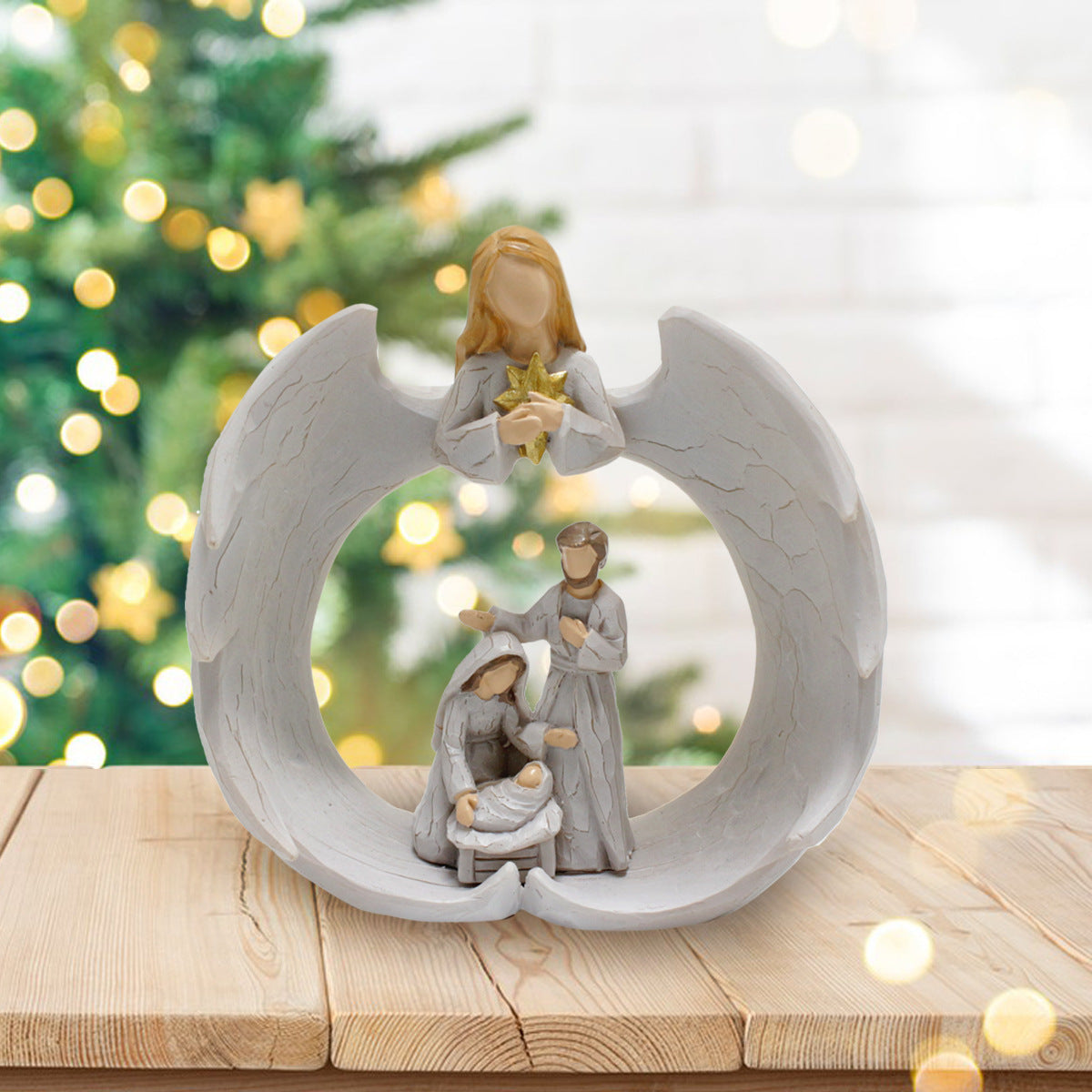 Nordic Creative Angel Family Sculpture Decoration Home Living Room Bookcase Decoration Crafts Resin Statue Ornament
