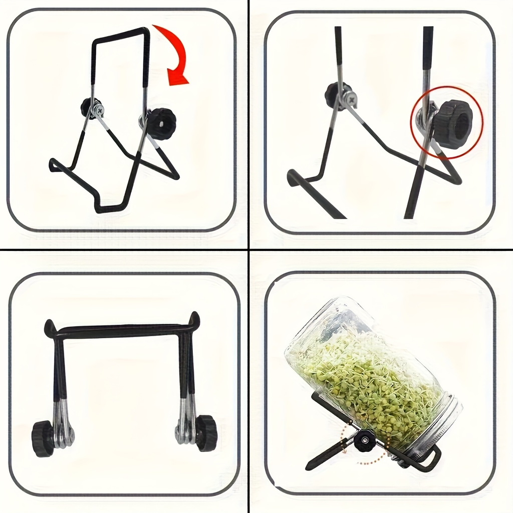 Sprouting Lids for Mason Jars 316 Stainless Steel Screen, 2pcs Lids & 2pcs Stands Wide Mouth Germination Kit — image 6
