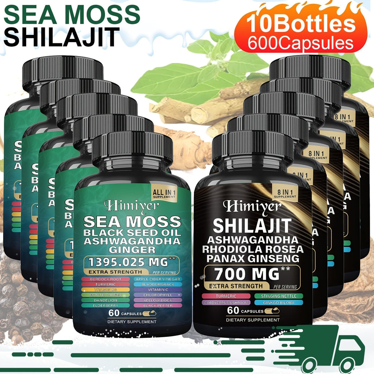 Sea Moss & Shilajit Supplement Bundle 10 Bottles, 12-in-1 Sea Moss + 8-in-1 Shilajit with Ashwagandha — image 9