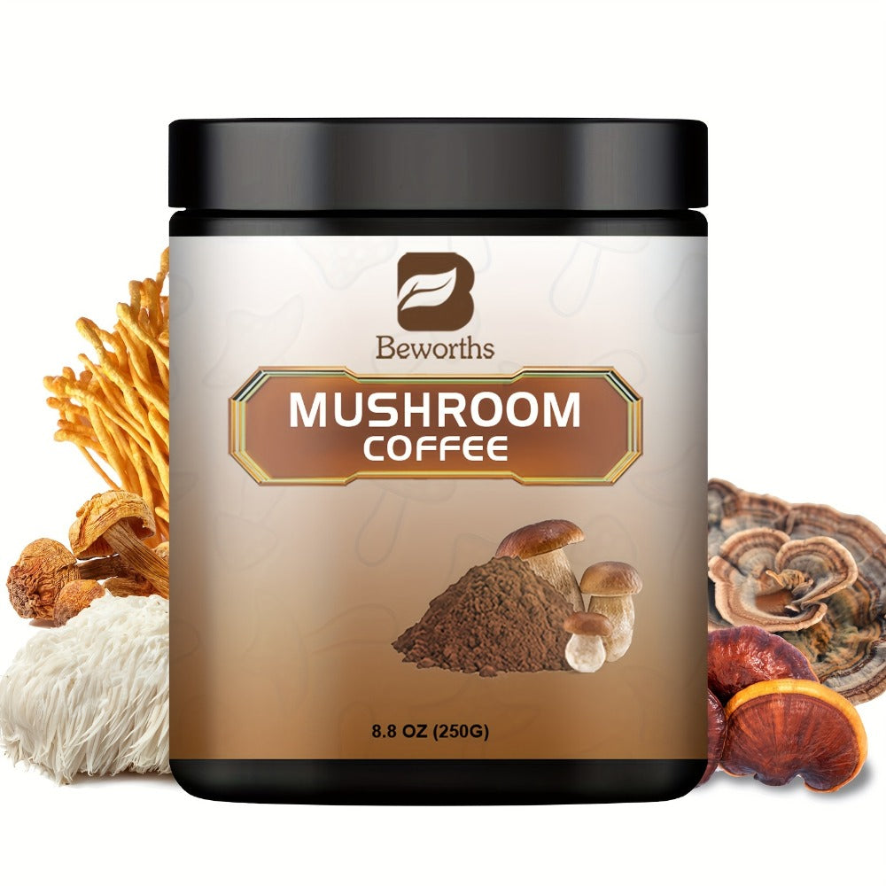 Mushroom Coffee Powder 500g with Reishi Cordyceps Lion's Mane Chaga & Turkey Tail for Bath Time, Home Spa and Personal Care —