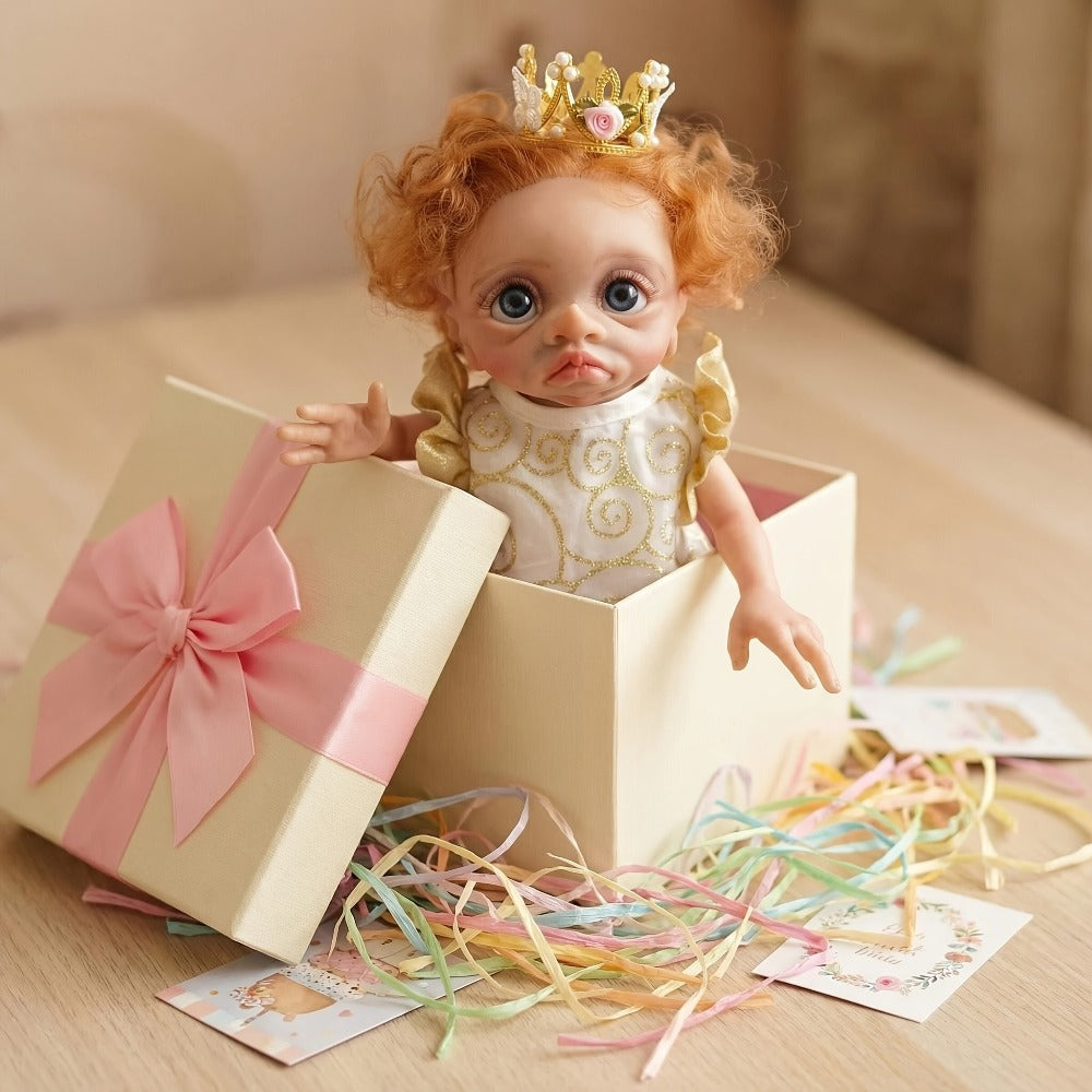 Fairy Elf Reborn Doll 15 Inch Vinyl Full Body Hand-Painted Collectible Art Doll with Wavy Hair & Crown — image 11