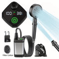 Portable Camping Shower – 6000mAh Battery, 120-Min Runtime, 6 Spray Modes, Smart Display, for Camping, Car Washing, Pet Clean