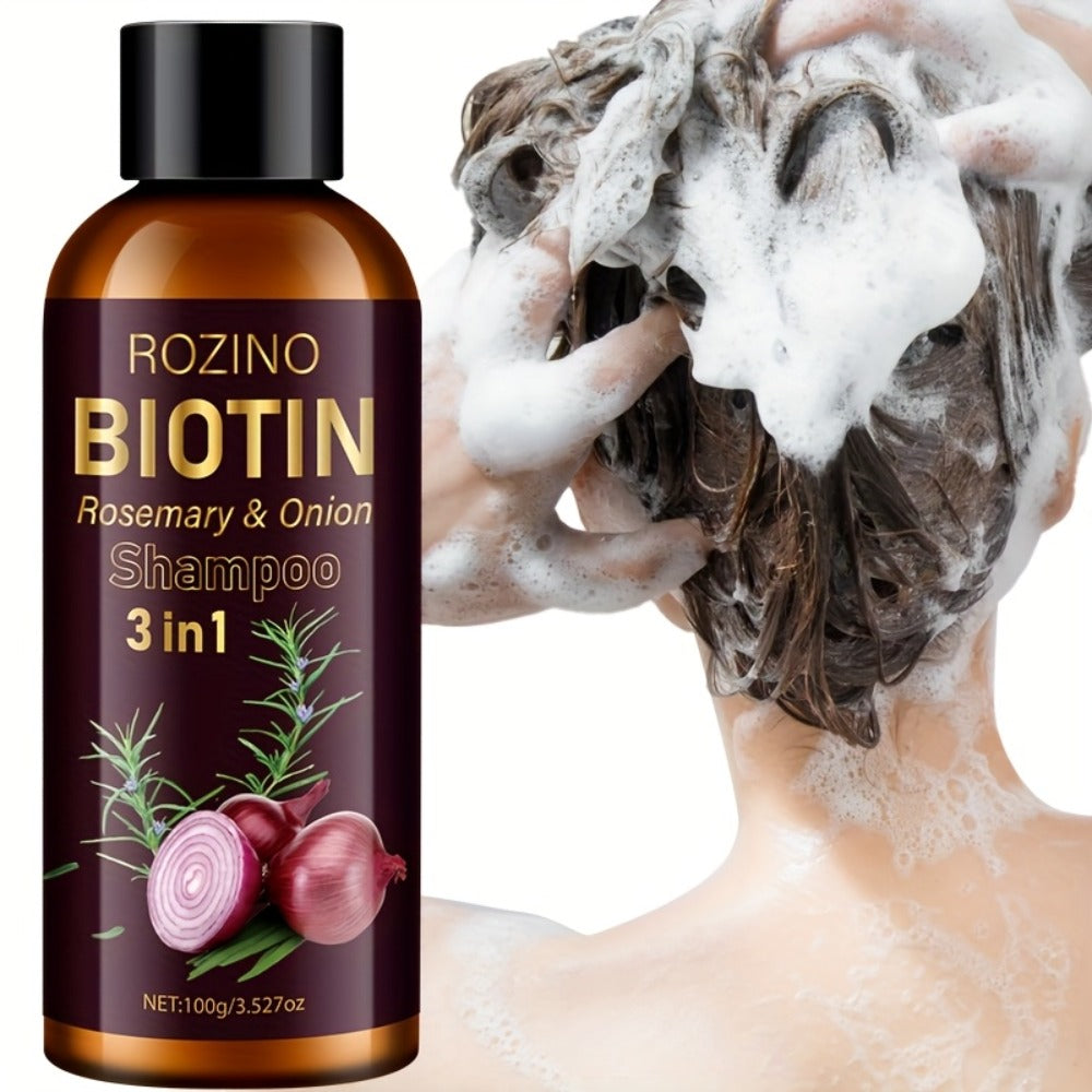 Onion Rosemary Biotin 3-in-1 Shampoo Bar for Hair Growth & Damaged Hair - Scalp Cleansing for Bath Time, Home Spa and Persona