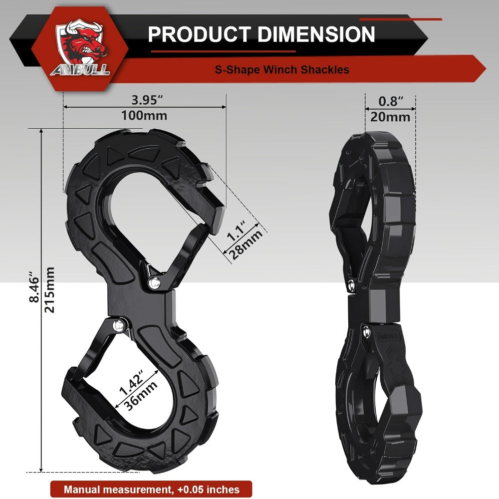 Off-Road Recovery Winch Hook D-Ring Shackle 3/8" 35, 000 LB G80 Heavy Duty Quick Release Tow Hook for RV Truck 4x4 Vehicle – 