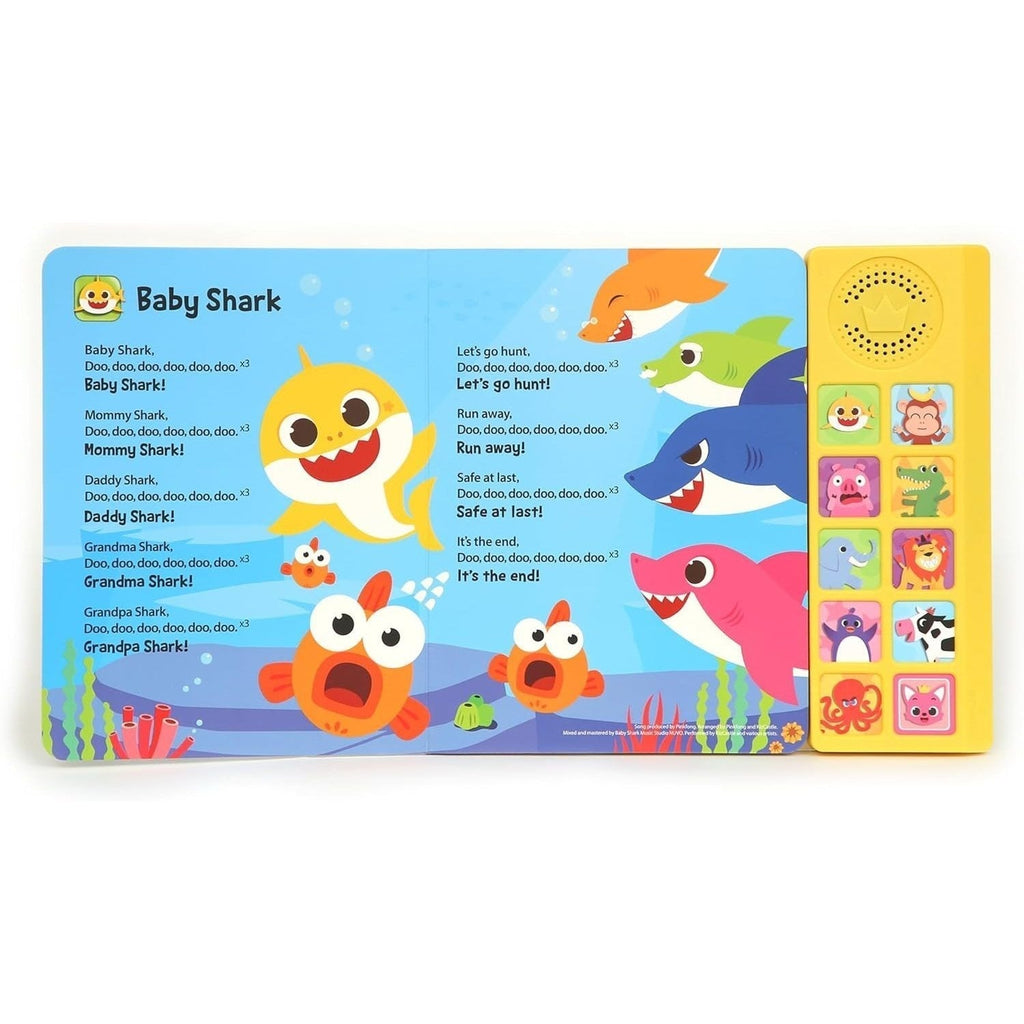 Baby Shark Sound Book for Toddlers, Pinkfong 10-Button Interactive Animal Songs Sing-Along Nursery Rhymes Learning Book Kids 