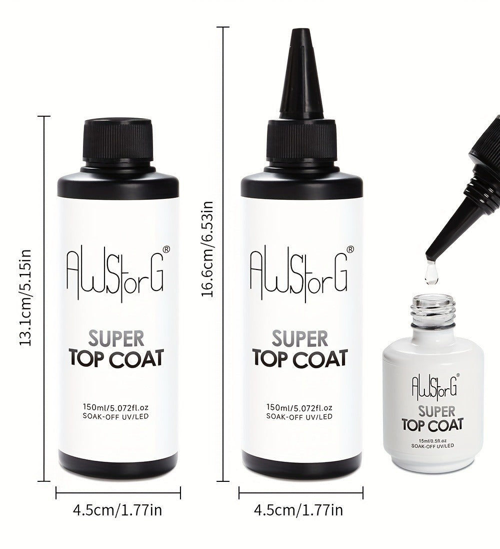 Gel Nail Polish Super-Glossy Top Coat in 15ml Soak-Off Formula with UV/LED Cure for Nail Art — image 10