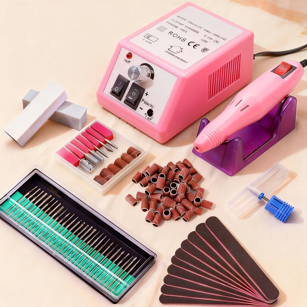 Electric Nail Drill 20000 RPM Console Kit with 6 Bits, 50 Sanding Bands and Standard or 8-in-1 Options — image 2