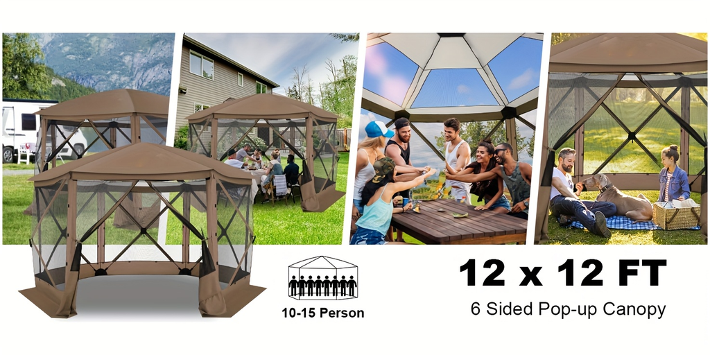 Pop-Up Canopy Tent 15ft Mosquito Net Screen House UV50+ for Garden, Yard and Pest Management — image 15