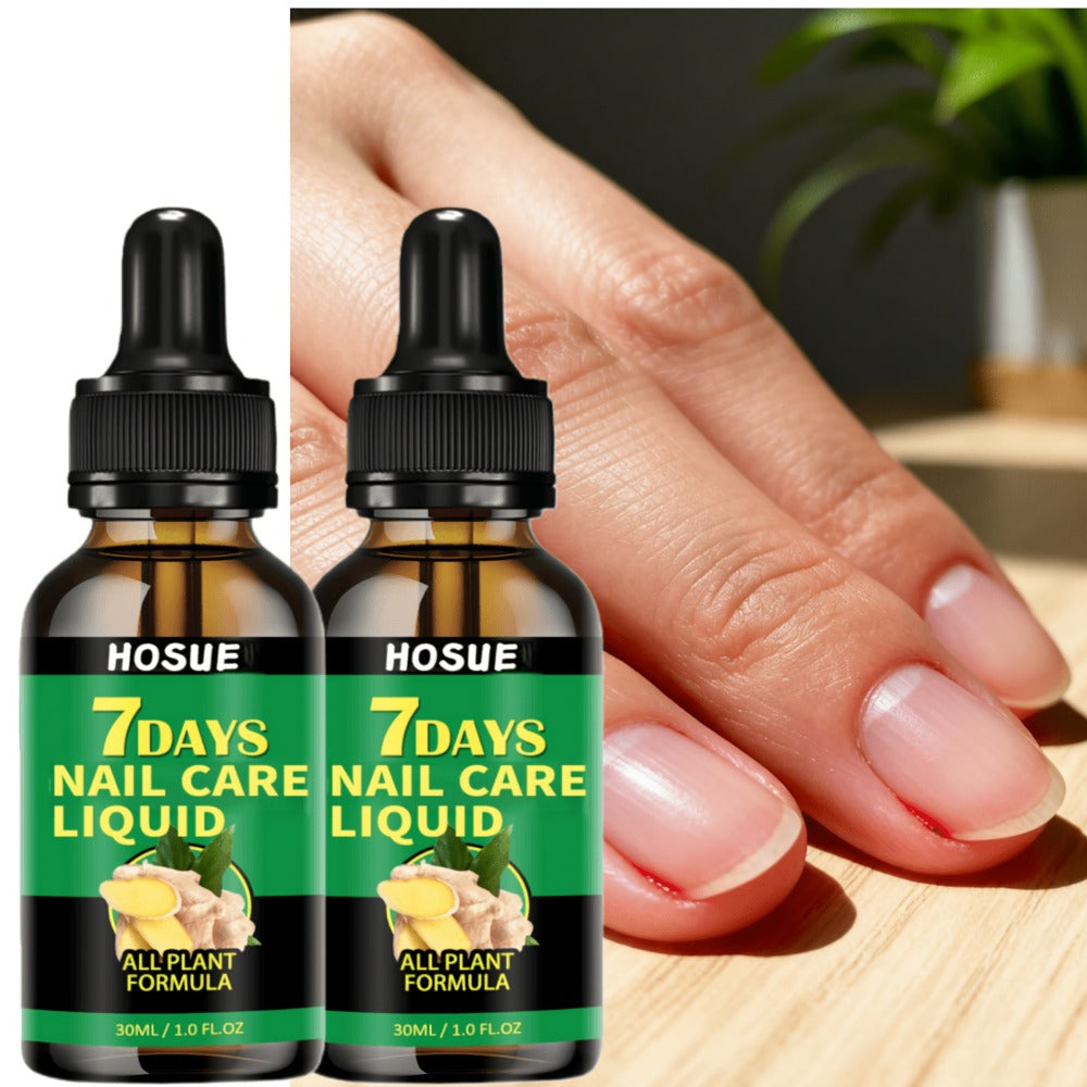 Ginger Nail Care Liquid 7-Day Repair 2-Piece Set 1.01oz Each – HOSUE Plant-Based Formula for Yellowing Gray Uneven Discolored