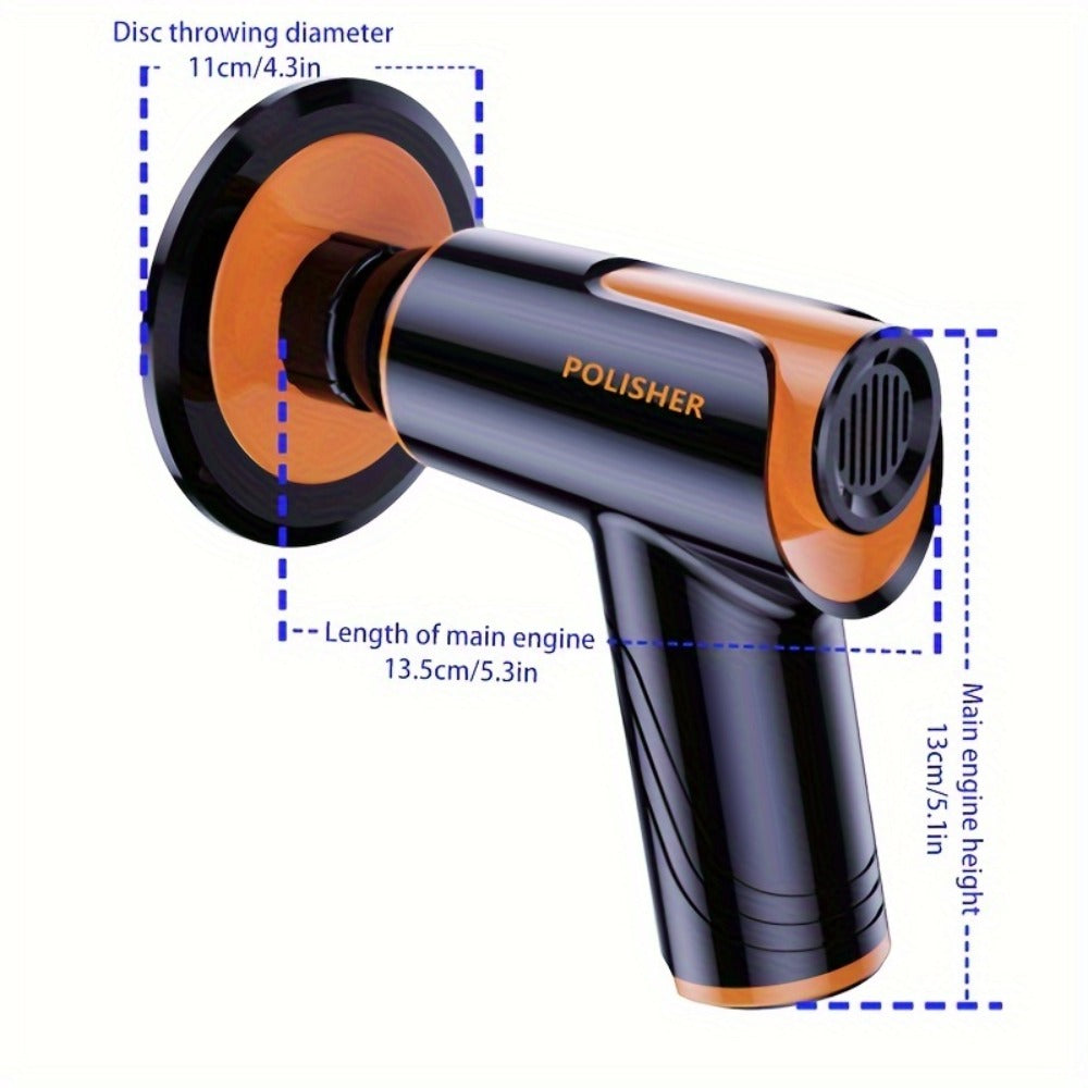 Car Polisher with 100W Cordless Rotary Body, Type-C Charging Port and Rechargeable Battery for Wax Application — image 2