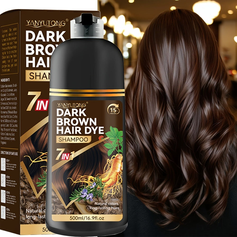 Hair Dye Shampoo Natural Plant Pigments, Covers Gray Hair Fast in 1 Wash, 16.91oz Color Shampoo in Black — image 4