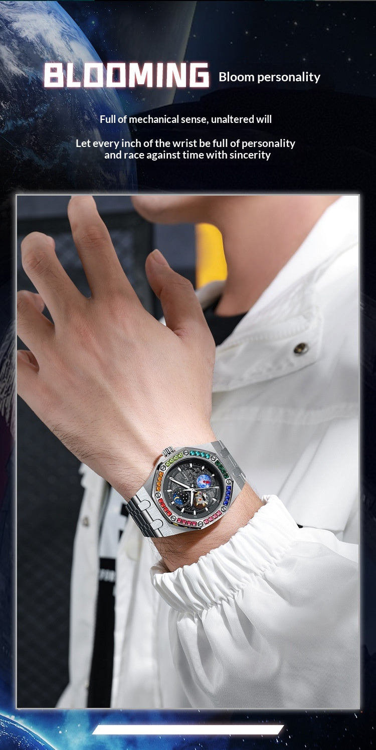 Waterproof Luminous Mechanical Watch For Men Starry Sky Series