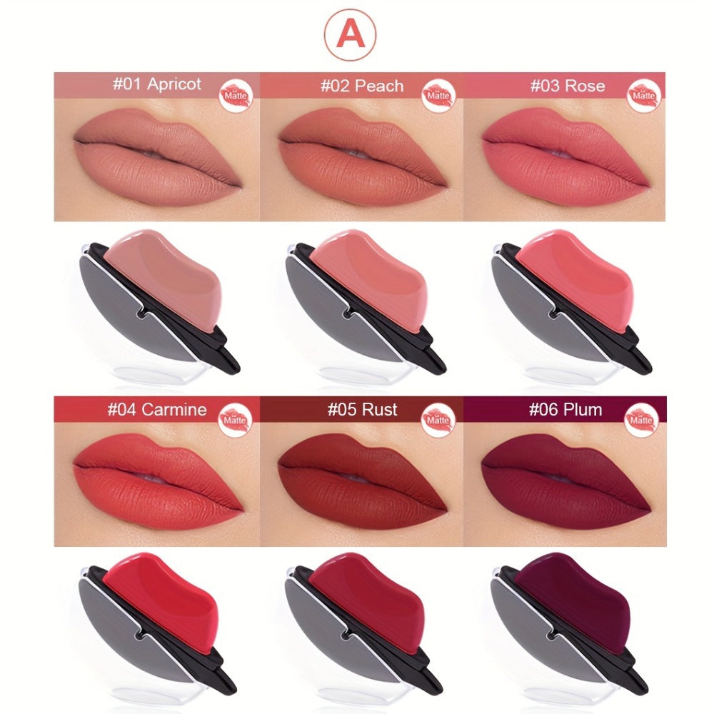 Lipstick Set, Mirsist 6-Piece Lip-Shaped Color Collection with Three Numbered Shade-Group Options — image 7