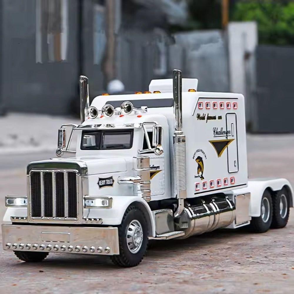 Semi Truck Toy 1:24 Scale Die-Cast Metal Pull-Back Alloy Semi-Trailer Truck with the Listed Color, Size or Set Options for Ev