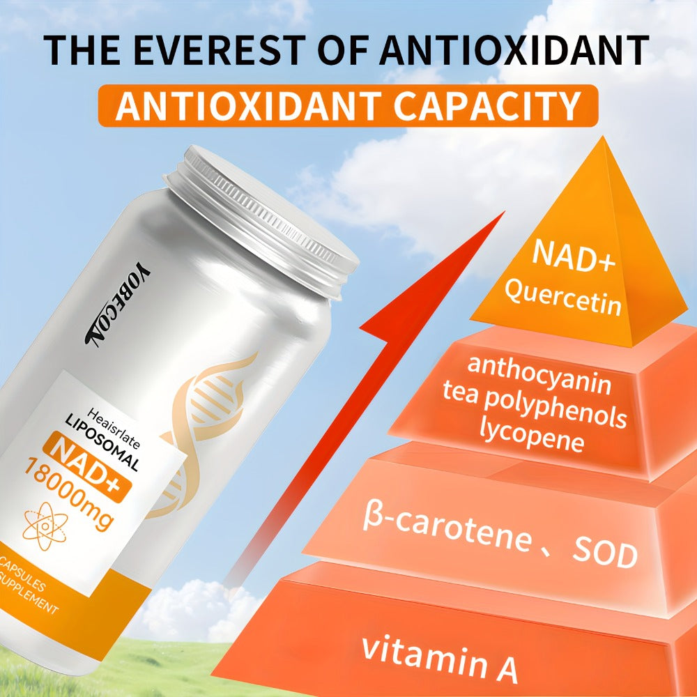 NAD+ Booster Liposomal 18000mg with Quercetin, Trans-Resveratrol & D-Ribose for Energy, Focus, Anti-Ageing & Antioxidant Supp
