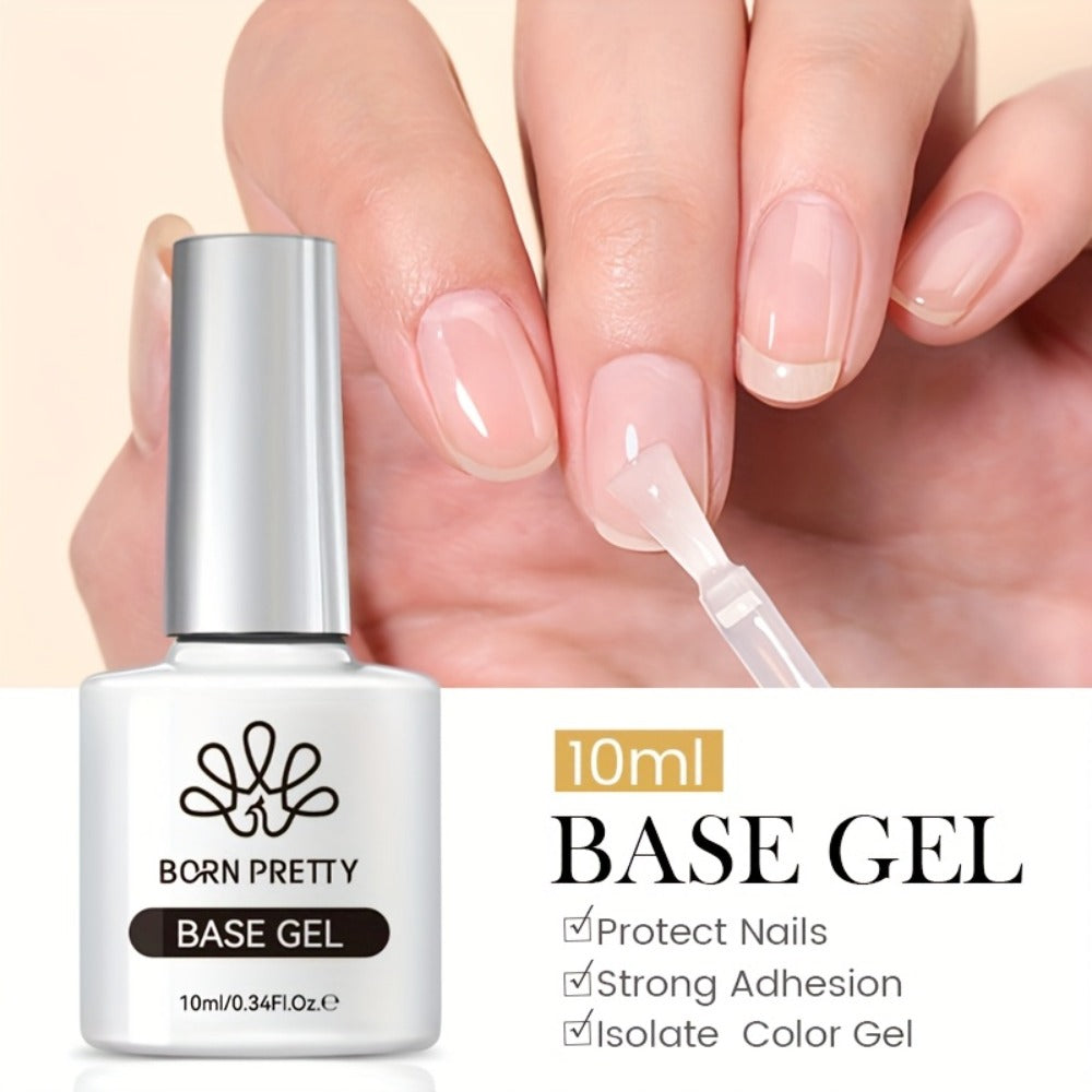 Gel Nail Prep Kit 4-Piece BORN PRETTY – Nail Dehydrator 15ml, Primer 15ml, Base Gel 10ml & Super Top Coat 10ml for Semi-Perma