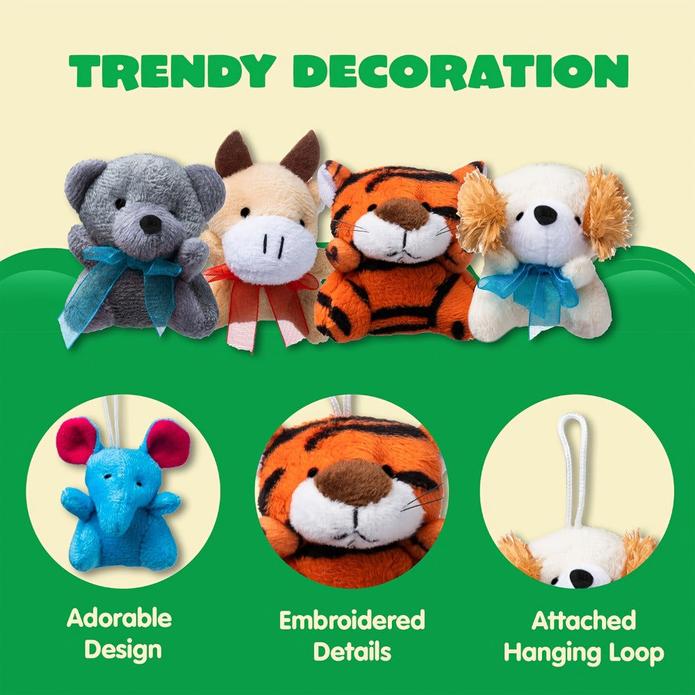 Mini Animal Plush Toy Assortment 72 Pack Bulk, 2.5-3 Inch Stuffed Animals for Party Favors, Carnival Prizes — image 4