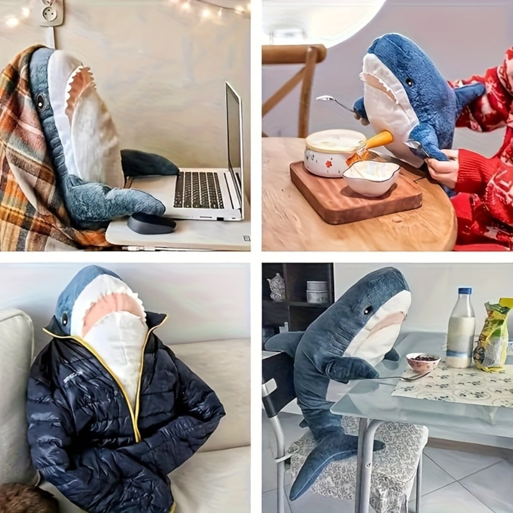 Stuffed Animal Rainbow Shark with Long Pillow Shape, Mixed Colors and Soft Plush Fabric for Room Decor — image 13