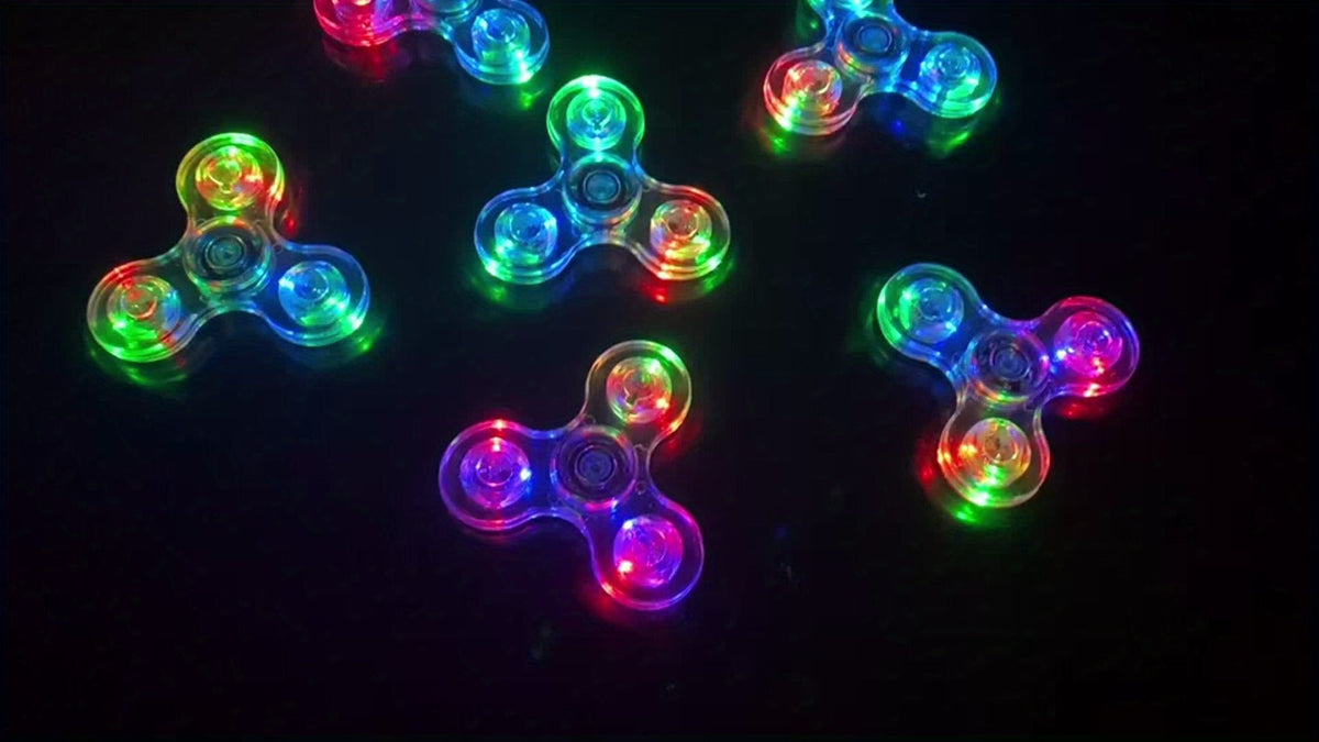 LED Spinning Top Fidget Toy 12 Pack Glow in the Dark Crystal Gyroscope with Vibrant Lights for Parties, Celebrations and Gues