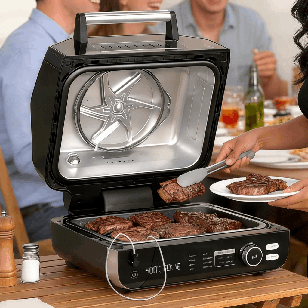 Air Fryer Grill Combo 8-in-1 Electric Indoor BBQ, Large Non-Stick Surface, Fry Basket Included, Grill — image 1