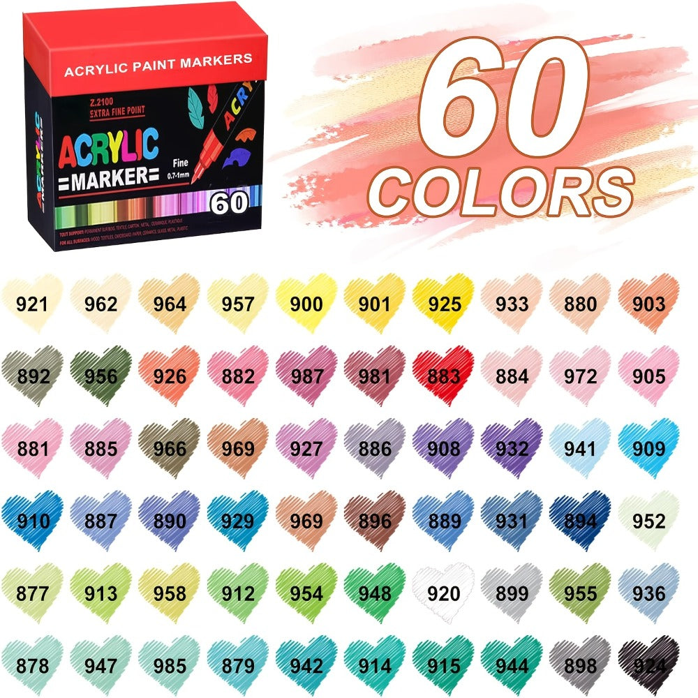 Soft Brush Acrylic Paint Pen Set with Clear Barrels in 12-, 36-, 60-, 80- or 120-Color Checkout Options — image 9