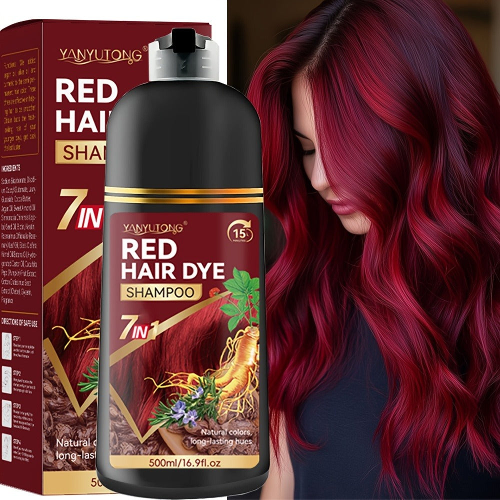 Hair Dye Shampoo Natural Plant Pigments, Covers Gray Hair Fast in 1 Wash, 16.91oz Color Shampoo in Black — image 1
