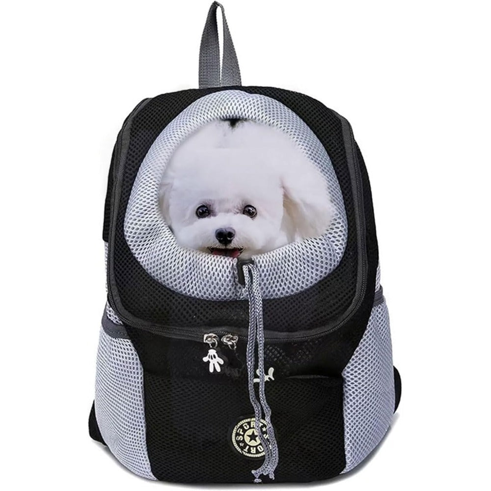 Head-Out Pet Carrier Backpack with Mesh Panels, Side Pockets and RoseRed or Black Medium Options — image 5