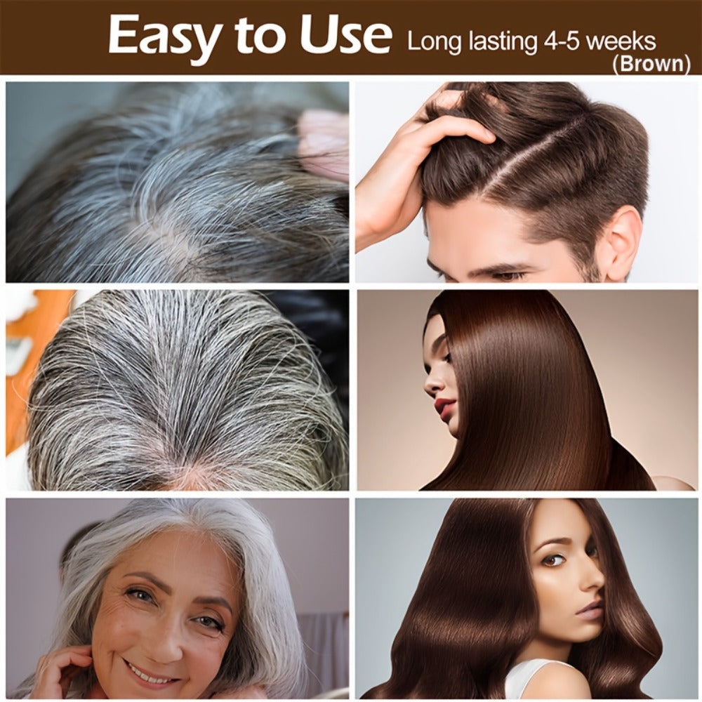 RILSIC 3-in-1 Gray Hair Color Shampoo with Plant Squalene – 100% Gray Coverage Wash & Condition Instant Results, No Mix No Am