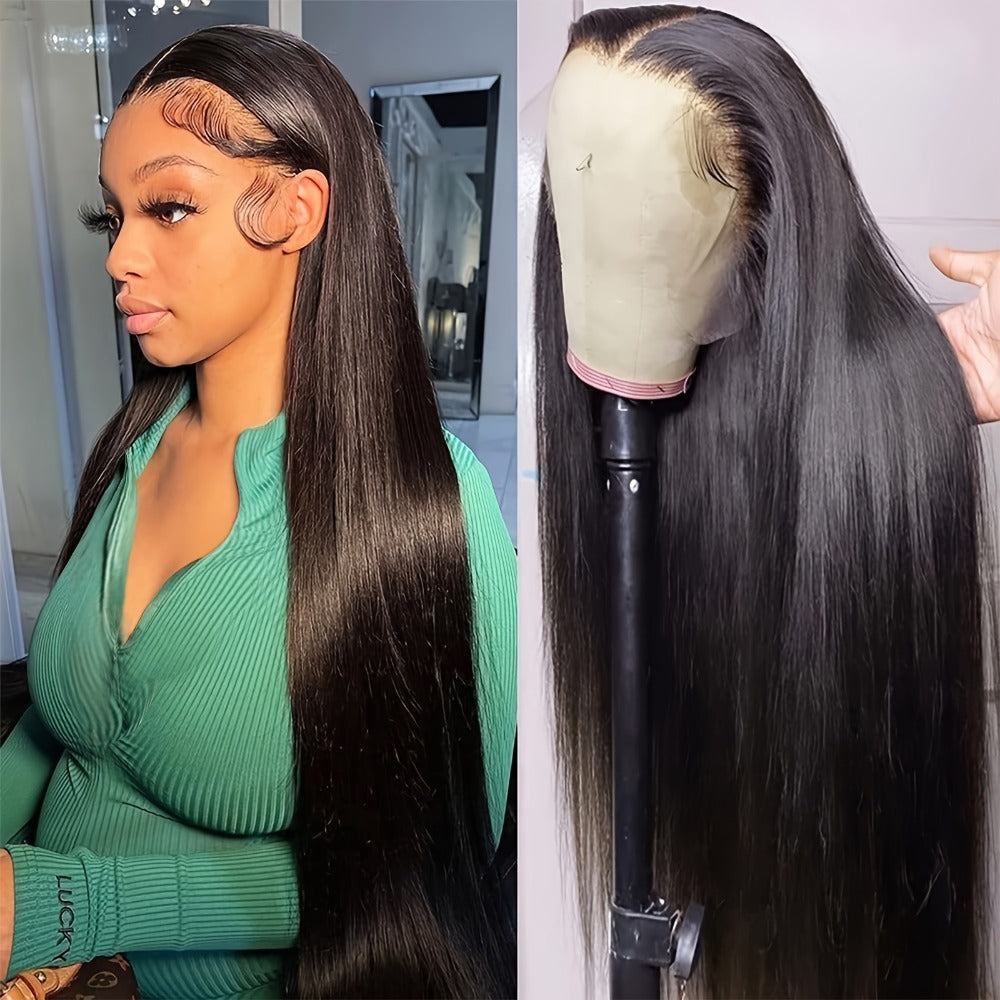 Synthetic Wig 13x4 Straight Lace Front in Natural Black with Glueless Cap and 26- or 32-Inch Length — image 1