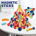 62-Piece Magnetic Stick and Ball Building Set with Multicolor Curved Rods and Round Connectors — image 12