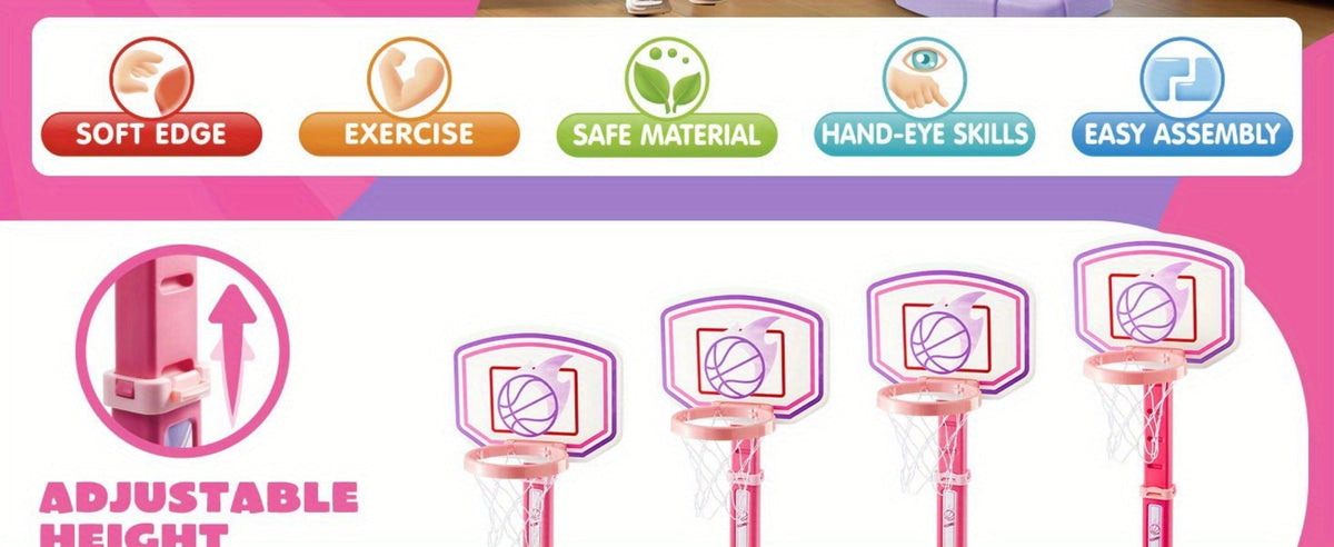 Toddler Basketball Hoop Adjustable Height 2.5-3.5ft Kids Basketball Goal with the Listed Color, Size or Set Options for Every